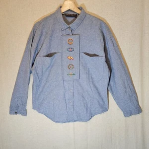 Alexander Campbell Vintage Southwestern Azteken bestickt Chambray Denim Gr. 8 - Bild 1 von 11