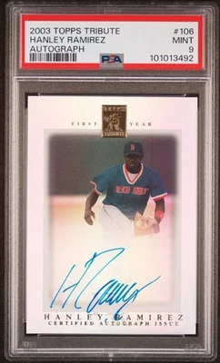 2003 Topps Tribute - Hanley Ramirez RC Auto #106 /499 (AU, RC) PSA 9  - Image 1 of 3