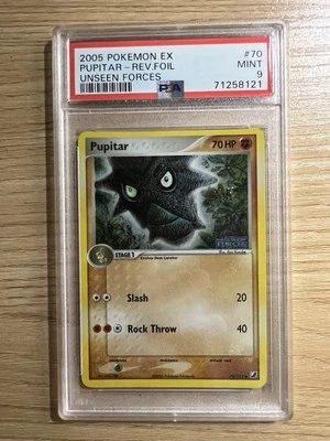 2005 Pokémon EX Unseen Forces #70 Pupitar Rev. Foil PSA 9 - Image 1 of 2