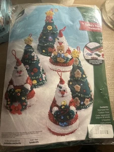 Bucilla, Santa's Tree Treasures Set 6 Filz Applikation Ornament Herstellung Kit, Perf - Bild 1 von 4