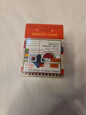 Frank Lloyd Wright Design Memory Game 72 Cards 36 Pairs 40 Page Booklet NEW - Image 1 of 4