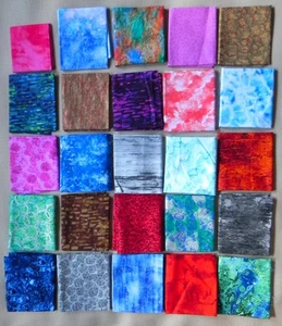 25 Fat Quarters, Assorted Abstract Patterns & Colors, 18"x21" Cotton Fabric #1 - Picture 1 of 7