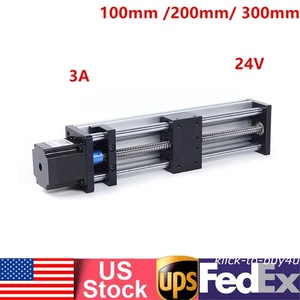 200mm Linear Guide Rail Slide Stage CNC Actuator 23 Nema Stepper Motor 24V - Picture 1 of 11