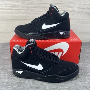 Nike Air Flight Lite Mid Black Red Basketball Shoes DQ7687-003 Men's Size 9.5 - Picture 1 of 9