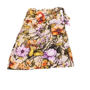 Chicos Damen Leinen Blumen Faux Wickel Sarong Rock 4/6P Tropisch Strand Urlaub - Bild 1 von 7