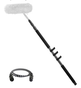 RAUBAY Microphone Boom Arm, 3-Section Extendable Handheld Mic Boom Pole with ... - Picture 1 of 8