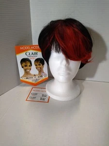Model Model Human Hair Blend Wig  BB-013 AB-RED BLACK  - Picture 1 of 9