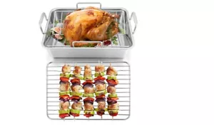 Walchoice Roasting Pan with Rack Set, Stainless Steel Large Turkey Roaster - Picture 1 of 6
