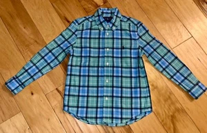 RALPH LAUREN BOYS BLUE PLAID BUTTON DOWN SHIRT SIZE 6 EXCELLENT COND LD5 - Picture 1 of 5