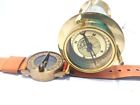 Vintage Sand Timer Compass Pocket Watch Brass Sundial Wrist Compass Polish Gift