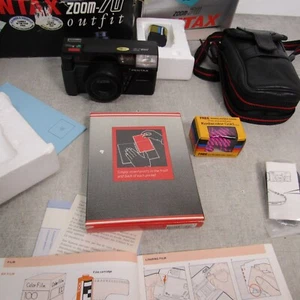 PENTAX ZOOM 70 35mm film point and shoot camera with case lomo retro boxed case - Picture 1 of 18