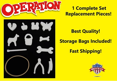 1 SET - BEST QUALITY! Operation Game Replacement Pieces Parts w/Storage Bag - Image 1 of 2