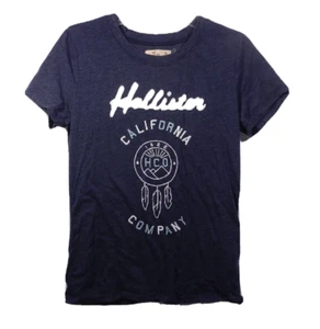 Hollister Girls Shirt w Graphic Cotton Youth Sized M Black Short Sleeve Crewneck - Picture 1 of 12