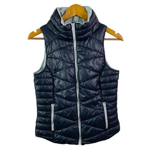 Girl's SO Zip Front Puffer Vest in light Black Size S - Picture 1 of 10