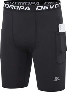DEVOROPA Youth Boys' Compression Shorts Performance Athletic Base Layers Workout - Picture 1 of 4