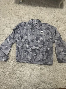 Reebok  Boys 14 /  16 lightweight  Half   Zip jacket with front pocket gray camo - Picture 1 of 10
