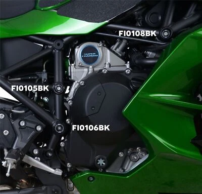 R&G Single Frame Plug Black (LHS or RHS Mid-Frame) Kawasaki Ninja H2 2015 - 2020 - Image 1 of 2