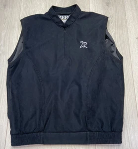 Zero Restriction Vest Men Medium Black Golf Pullover 1/4 Zip Faux Suede Light - Picture 1 of 8