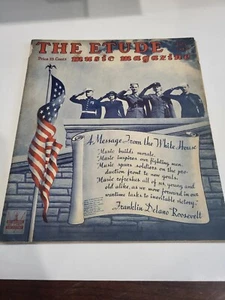 WWII Etude Music Magazine July 1943 Buy War Bonds Home Front US GREAT COVER - Picture 1 of 5