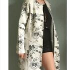 Anthro Luc & Laurel brand Floral Wool Blend Midi Length Pea Coat Sie Large