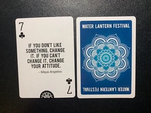 swap/playing cards WATER LANTERN FESTIVAL Maya Angelou  SEVEN  OF CLUBS - Picture 1 of 1