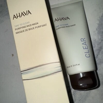 AHAVA  Time To Clear Purifying Mud Mask 3.4fl.oz./100ml NIB Sealed Tube - Image 1 of 4