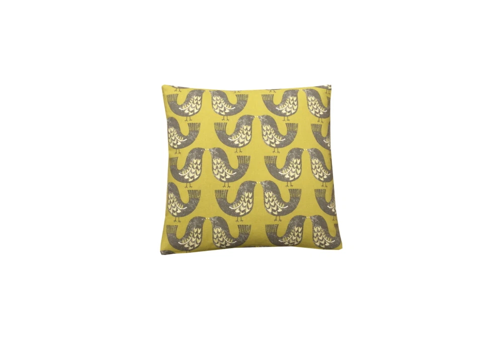 Iliv SMD Scandinavian birds Kiwi Lime & Grey handmade 16" Cushion Covers - Image 1 of 1