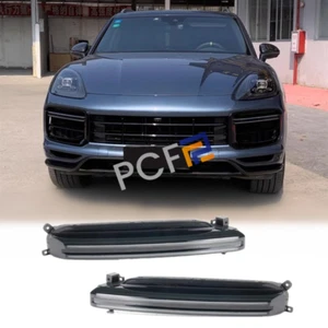 Pair Front Bumper Daytime Run Light Lamp LED DRL For Porsche Cayenne Turbo 19-23 - Picture 1 of 8