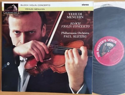 YEHUDI MENUHIN KLETZKI BLOCH VIOLIN CONCERTO LP HMV ASD 584 UK ED1 - Image 1 of 2