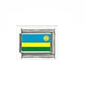 Rwanda flag Italian charm - fits 9mm classic Italian Charm bracelets - Picture 1 of 1