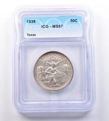 1938 Texas Commemorative Half Dollar MS67 ICG *9551 - Image 1 of 3