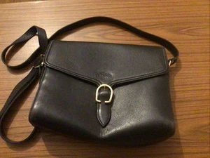 Longchamp Paris Black Leather Shoulder Bag Square Handbag Women's~26 X 21 X 8cm - Picture 1 of 10