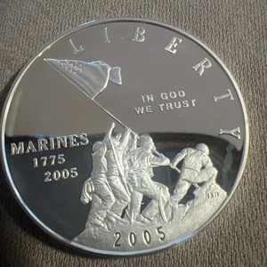 2005-P Marine Corps Proof Silver Dollar US Mint Commemorative $1 Capsule Only - Picture 1 of 7