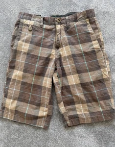 Vintage Volcom Skateboard Shorts Brown Check. 28 Inch Waist. Very cool! - Picture 1 of 10