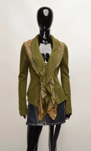 Vintage Peruggi Y2K Fairy Kid Mohair Blend Green Cardigan Size L - Picture 1 of 10