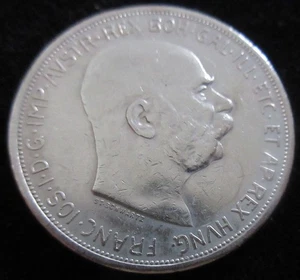 MDS AUSTRIA AUSTRIA HABSBURGO 5 CORONA 1909 "FRANZ JOSEPH I.", PLATA #Z - Imagen 1 de 2