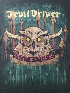 2009 Devil Driver Pray For Villains Tour Of Australia Signed Shirt Size L Large - Picture 1 of 9