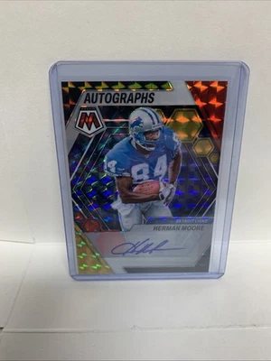 2023 Mosaic Herman Moore Auto Choice Fusion Red and Yellow #AM-HM Lions - Image 1 of 2