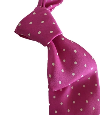Corbata de lujo rosa punteada Ralph Lauren etiqueta púrpura para hombre TODA SEDA Foto 1 de 4