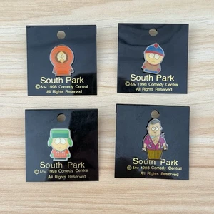 South Park Pin Badge Comedy Central Metal 1998 Vintage Official Kenny Stan Kyle - Foto 1 di 10
