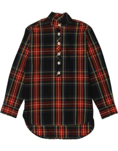 J. CREW Womens Longline Oversized Pullover Shirt US 0 XS Navy Blue Plaid IA05 - Picture 1 of 3