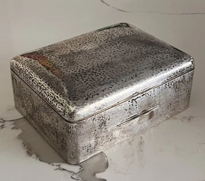 Caja de plata austriaca .800 - Sello Viena 1922, martillado a mano, forrado en madera - Imagen 1 de 9