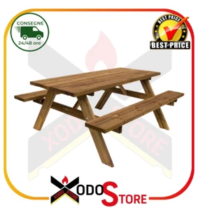 Table Pique-Nique En Bois Losa Modèle PICNIC OASI 177x154x74 CM - Mail pour Off - Afbeelding 1 van 9