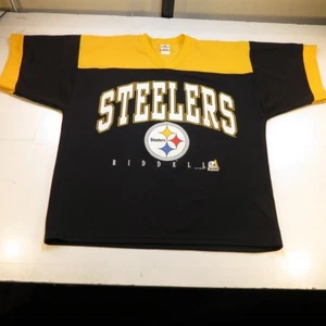 PITTSBURGH STEELERS THROWBACK 90's VINTAGE NFL FOOTBALL JERSEY Mens L RIDDELL - Picture 1 of 5