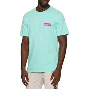 Hurley Everyday Washed Blue and Pink Tropical Twist Crew T-Shirt Mens XL NEW - Picture 1 of 8