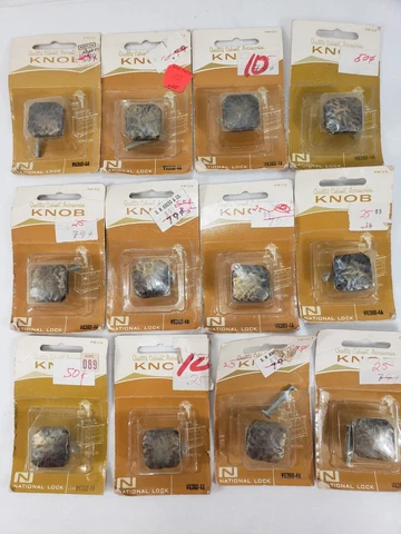 12 New Old Stock Gold Colored Drawer Dresser  Knobs Pulls National Lock Co Cover