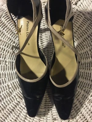 Zapatos, PIERRE DUMAS, Negro con ribete gris, 3 1/2" tacón delgado, TALLA: 10M Foto 1 de 4