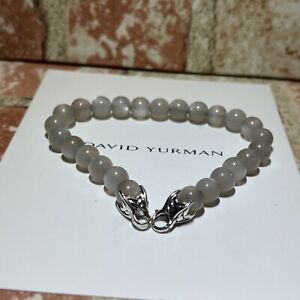 DAVID YURMAN Men's  8mm Moonstone Spiritual Beads Bracelet 8.5”