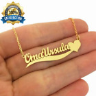 Custom Heart Name Necklace Love Men Personalized Jewelry Text Long Bar Pendant 