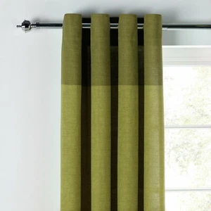 ARGOS HOME DUBLIN UNLINED EYELET CURTAINS 117X137CM - OLIVE - Picture 1 of 1